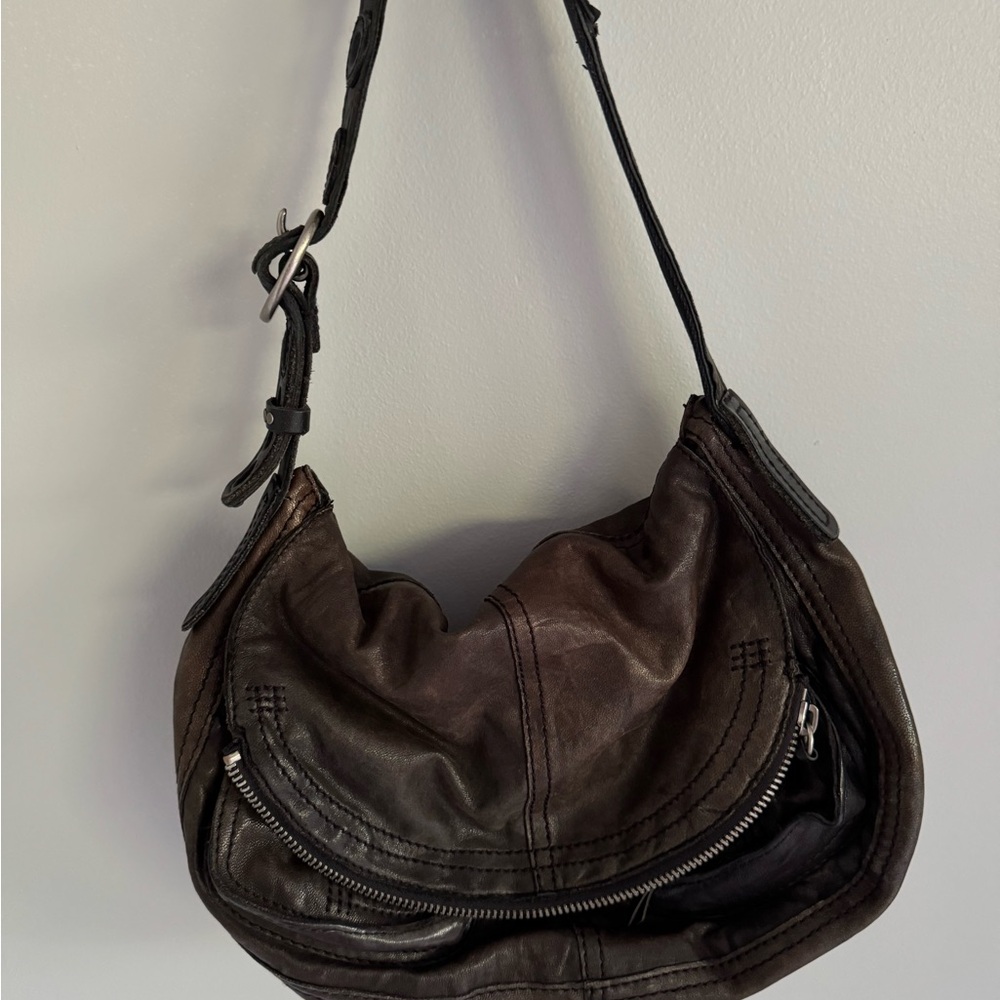 Lucky Brand “Stash” Genuine Leather Hobo Bag